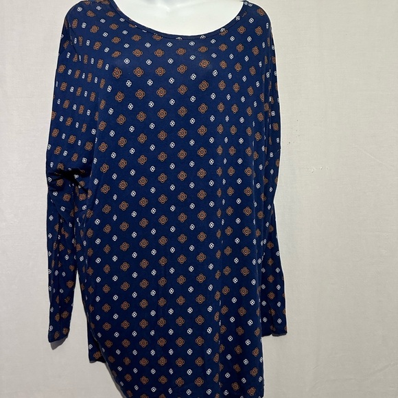 Mud Pie Blue and Orange Relaxed Blouse, size S/M - Picture 1 of 4